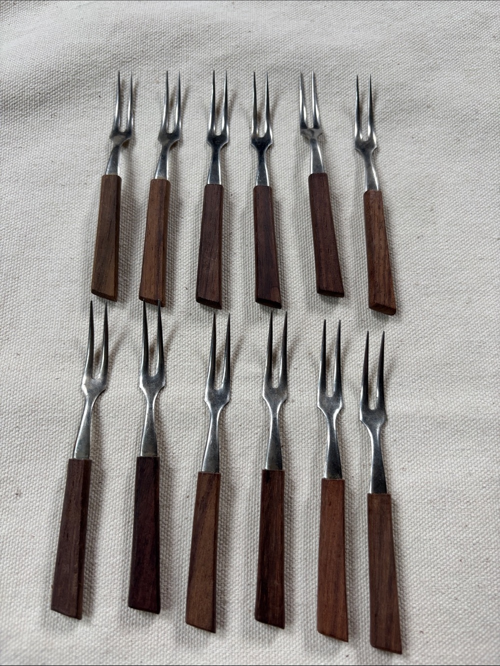 Set of 12 Mid Century appetizer/ cocktail/charcuterie forks
